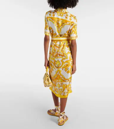 Dolce & Gabbana Majolica silk twill shirt dress | Thumbnail 2