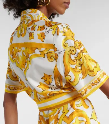 Dolce & Gabbana Majolica silk twill shirt dress | Thumbnail 4