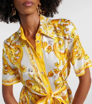 Dolce & Gabbana Majolica silk twill shirt dress | Thumbnail 6