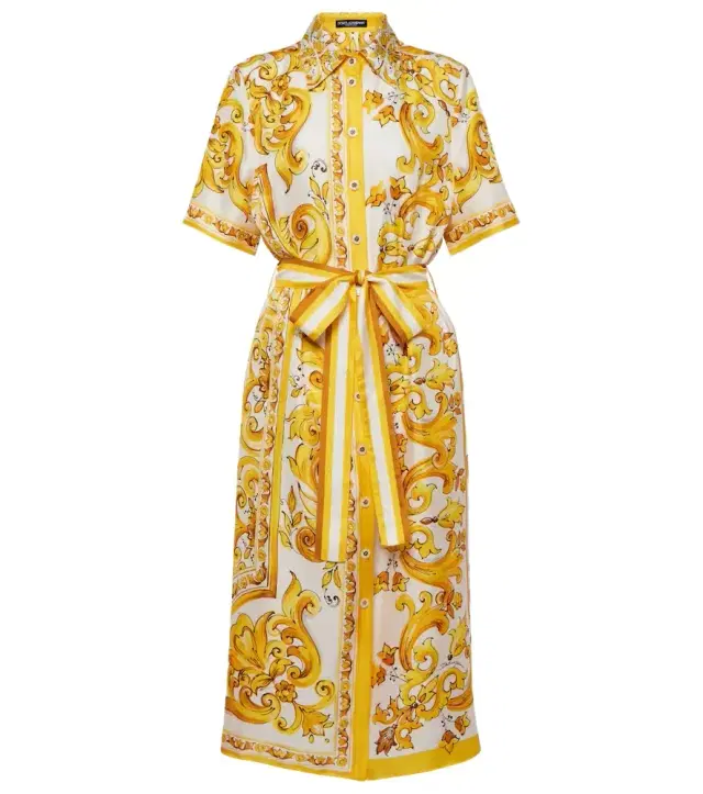 Dolce & Gabbana Majolica silk twill shirt dress