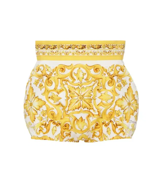 Dolce & Gabbana Majolica high-rise cotton shorts