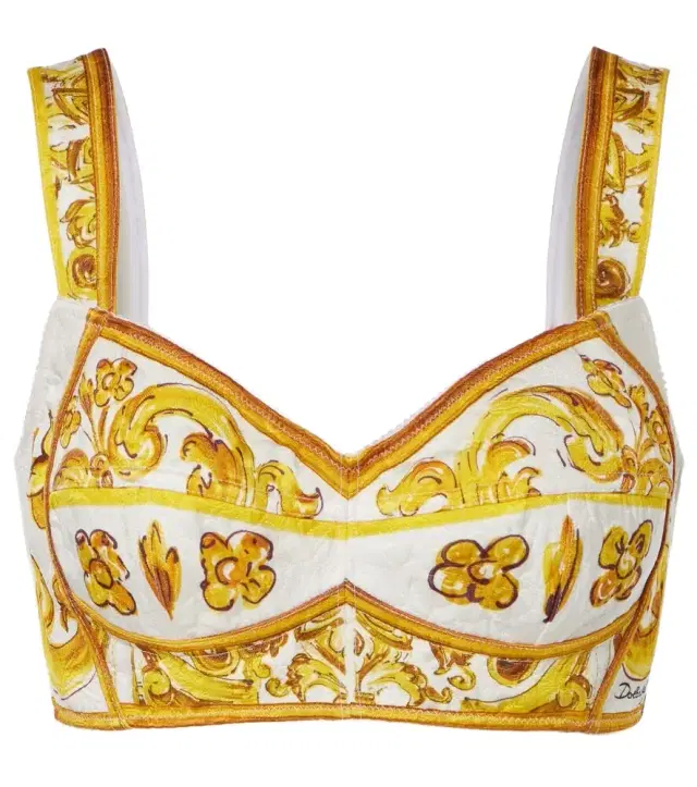 Dolce & Gabbana Majolica poplin crop top