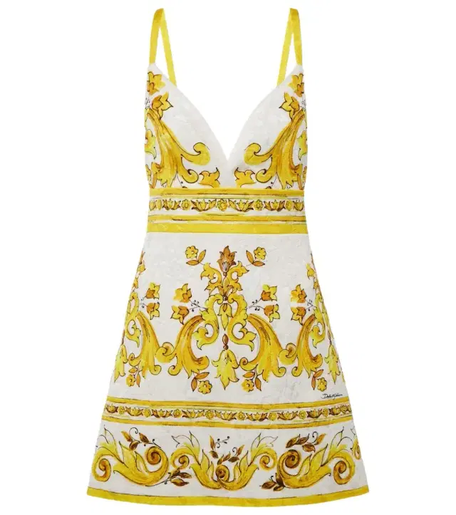Dolce & Gabbana Majolica cotton-blend brocade minidress