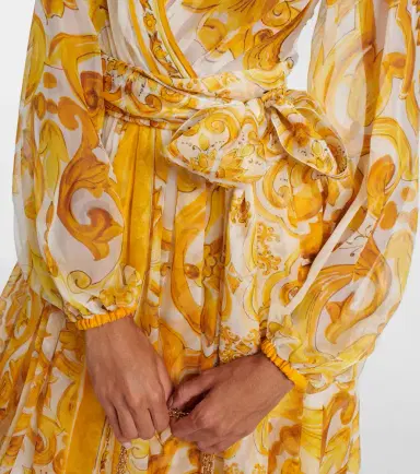 Dolce & Gabbana Majolica silk chiffon midi dress | Thumbnail 2 Dolce & Gabbana Majolica silk chiffon midi dress | Thumbnail 2