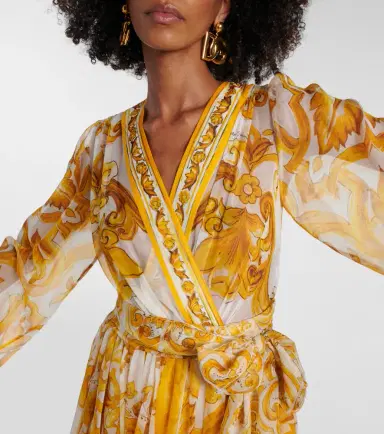 Dolce & Gabbana Majolica silk chiffon midi dress | Thumbnail 6 Dolce & Gabbana Majolica silk chiffon midi dress | Thumbnail 6