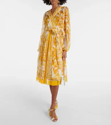 Dolce & Gabbana Majolica silk chiffon midi dress | Thumbnail 7 Dolce & Gabbana Majolica silk chiffon midi dress | Thumbnail 7