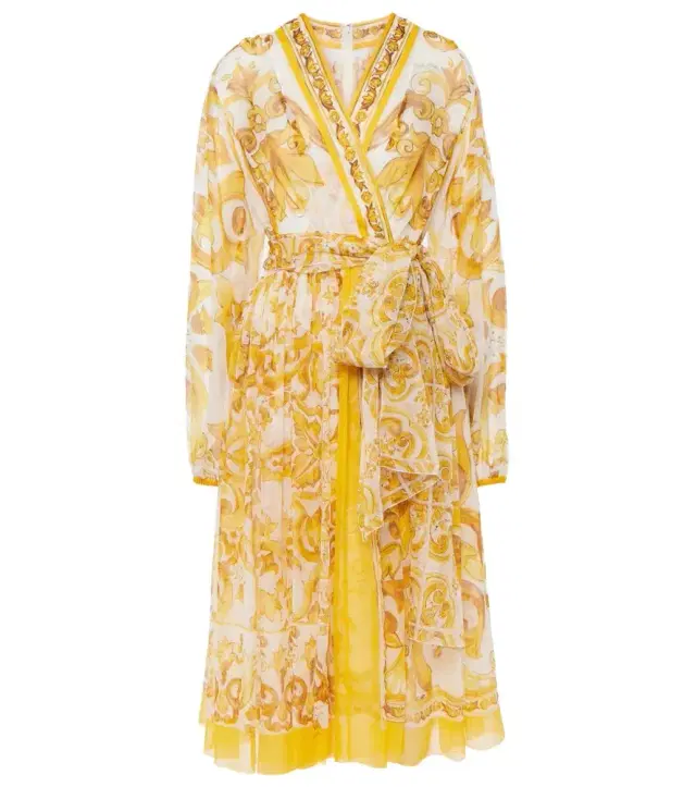 Dolce & Gabbana Majolica silk chiffon midi dress