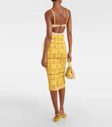 Dolce & Gabbana Majolica silk-blend midi skirt | Thumbnail 3