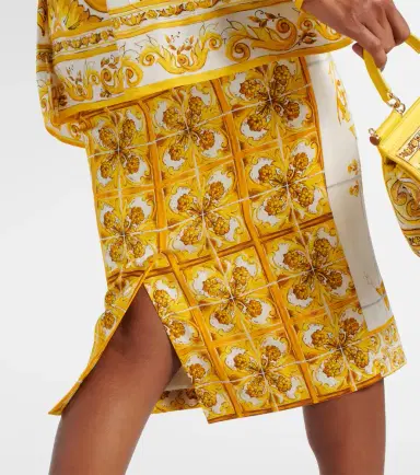 Dolce & Gabbana Majolica silk-blend midi skirt | Thumbnail 4