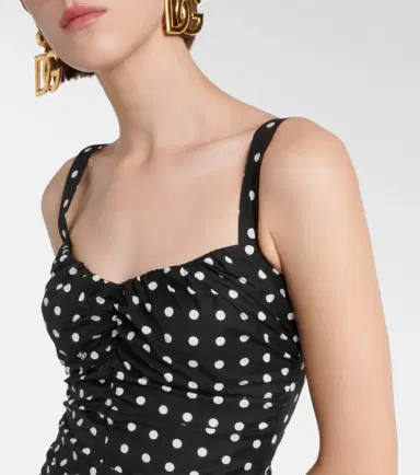 Dolce & Gabbana Polka-dot cotton-blend minidress | Thumbnail 3