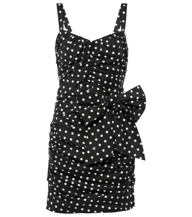 Dolce & Gabbana Polka-dot cotton-blend minidress