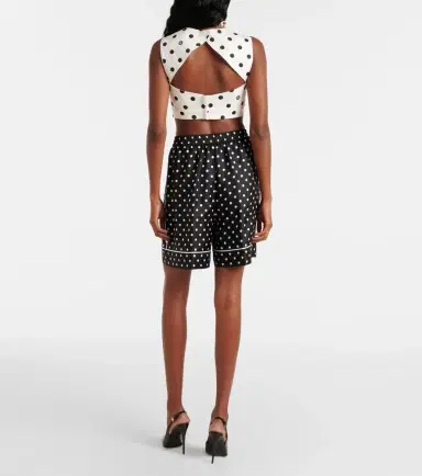 Dolce & Gabbana Polka-dot silk twill shorts | Thumbnail 4