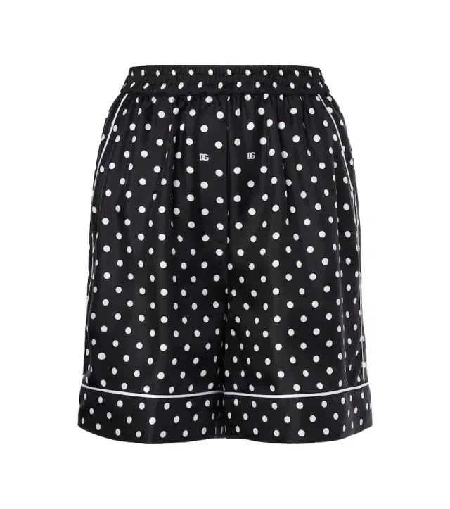 Dolce & Gabbana Polka-dot silk twill shorts