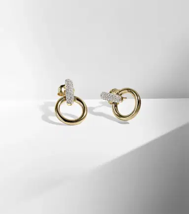 STONE AND STRAND Horsebit 14kt gold earrings with diamonds | Thumbnail 5 STONE AND STRAND Horsebit 14kt gold earrings with diamonds | Thumbnail 5