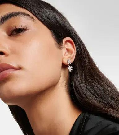 STONE AND STRAND Grand Magnolia 14kt gold drop earrings with diamonds | Thumbnail 3