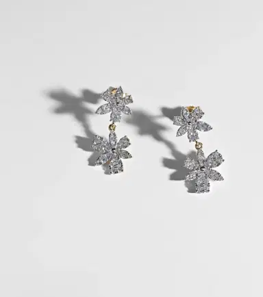 STONE AND STRAND Grand Magnolia 14kt gold drop earrings with diamonds | Thumbnail 5