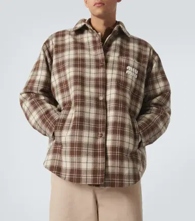 Miu Miu Checked virgin wool jacket | Thumbnail 6 Miu Miu Checked virgin wool jacket | Thumbnail 6
