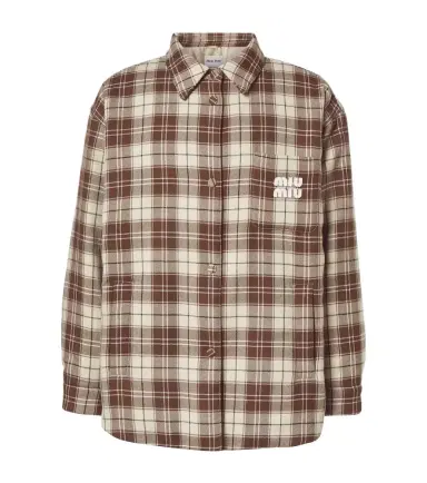 Miu Miu Checked virgin wool jacket | Thumbnail 1 Miu Miu Checked virgin wool jacket | Thumbnail 1