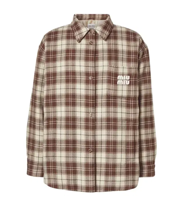 Checked virgin wool jacket