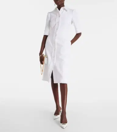 Dolce & Gabbana Cotton-blend tweed shirt midi dress | Thumbnail 5