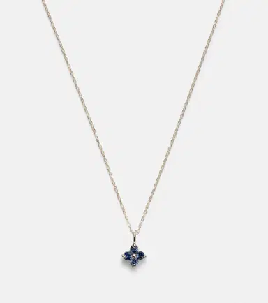 Stone and Strand Luckiest Clover 10kt gold necklace with sapphires | Thumbnail 4