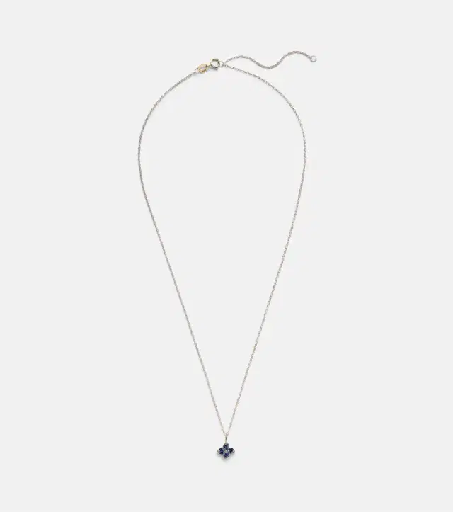 Luckiest Clover 10kt gold necklace with sapphires