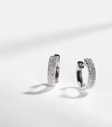 STONE AND STRAND 14kt white gold earrings with diamonds | Thumbnail 5 STONE AND STRAND 14kt white gold earrings with diamonds | Thumbnail 5