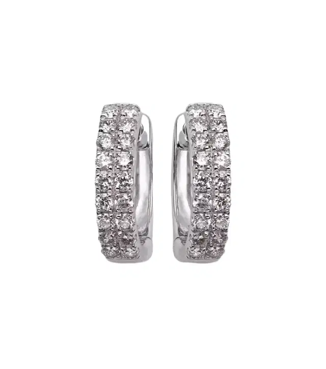 Stone and Strand 14kt white gold earrings with diamonds