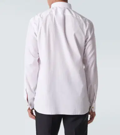 Rubinacci Pleated cotton tuxedo shirt | Thumbnail 3