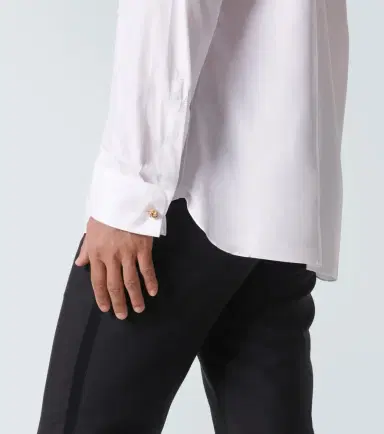 Rubinacci Pleated cotton tuxedo shirt | Thumbnail 5