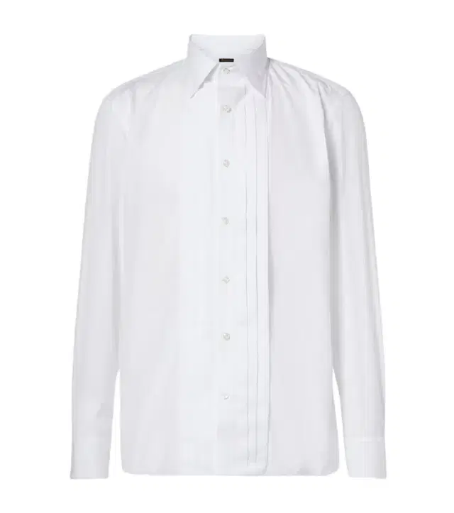 Rubinacci Pleated cotton tuxedo shirt