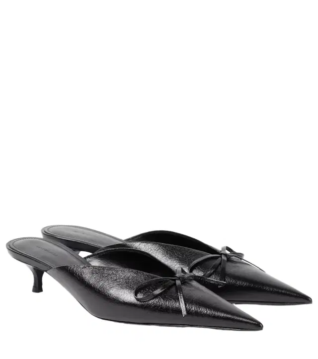 Knife Bow leather mules