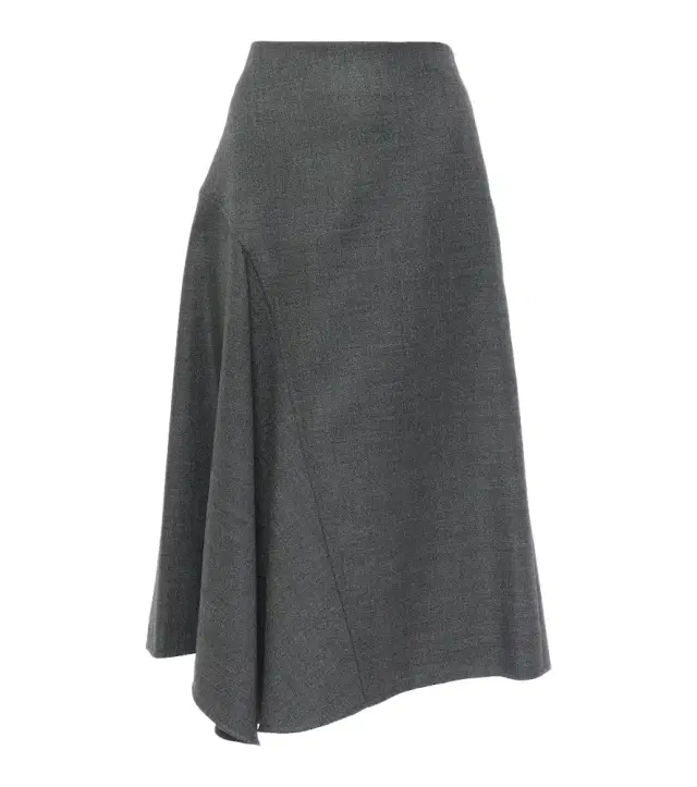 Brunello Cucinelli Asymmetric virgin wool midi skirt