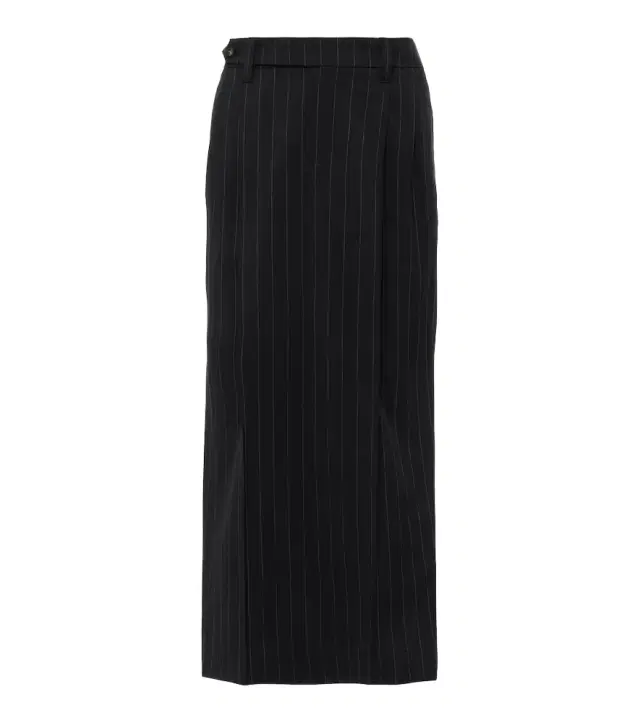Brunello Cucinelli Pinstripe wool and cotton midi skirt