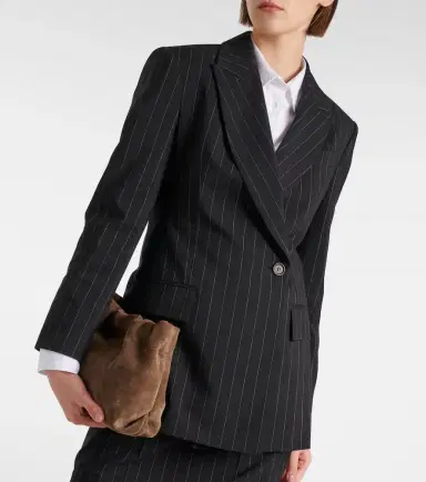 Brunello Cucinelli Pinstripe wool and cotton blazer | Thumbnail 3