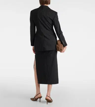 Brunello Cucinelli Pinstripe wool and cotton blazer | Thumbnail 6