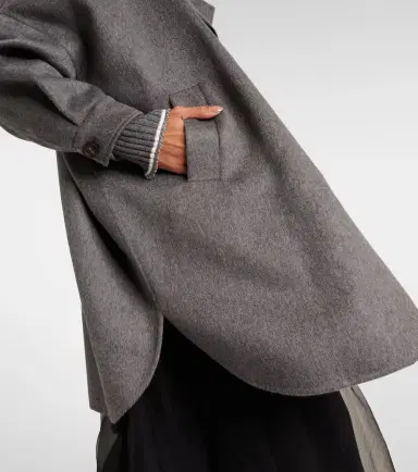 Brunello Cucinelli Oversized cashmere car coat | Thumbnail 4