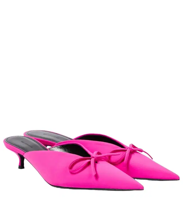 Knife Bow leather-trimmed pumps