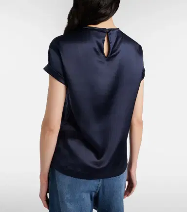 Brunello Cucinelli Silk-blend T-shirt | Thumbnail 4