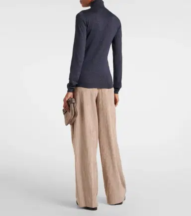 Brunello Cucinelli Turtleneck cashmere-blend top | Thumbnail 4