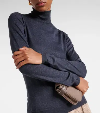 Brunello Cucinelli Turtleneck cashmere-blend top | Thumbnail 5