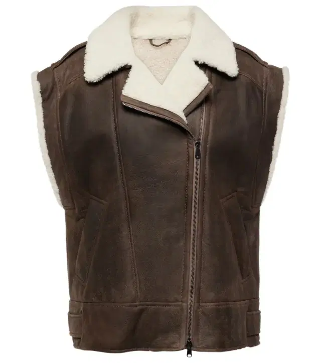 Brunello Cucinelli Shearling-lined leather vest
