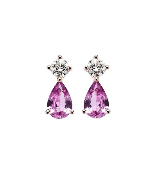 Anita Ko 18kt rose gold earrings with sapphires and diamonds