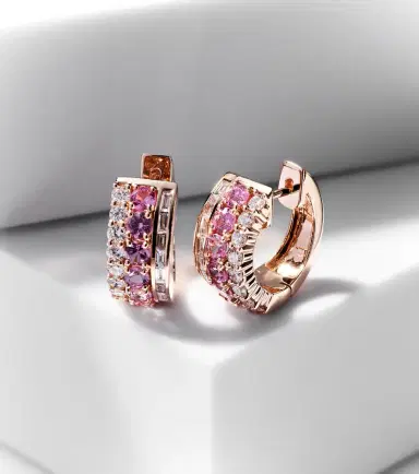Anita Ko Lola 18kt rose gold hoop earrings with diamonds and sapphires | Thumbnail 5 Anita Ko Lola 18kt rose gold hoop earrings with diamonds and sapphires | Thumbnail 5