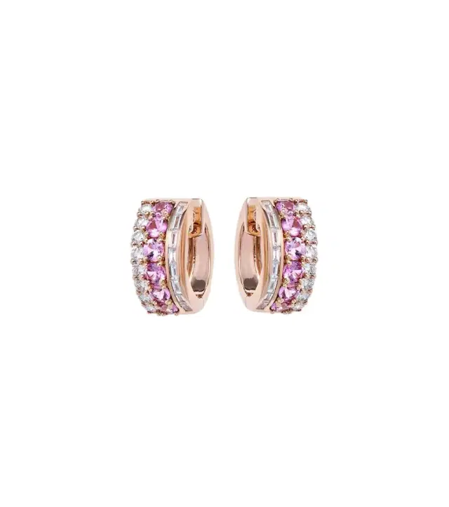 Anita Ko Lola 18kt rose gold hoop earrings with diamonds and sapphires