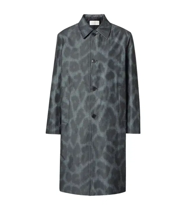 Dries Van Noten Leopard-print checked car coat