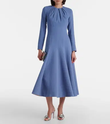 Emilia Wickstead Belgium pleated midi dress | Thumbnail 4