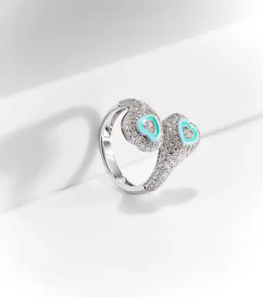 Kamyen Gemini Heart 18kt white gold pinky ring with diamonds | Thumbnail 5 Kamyen Gemini Heart 18kt white gold pinky ring with diamonds | Thumbnail 5