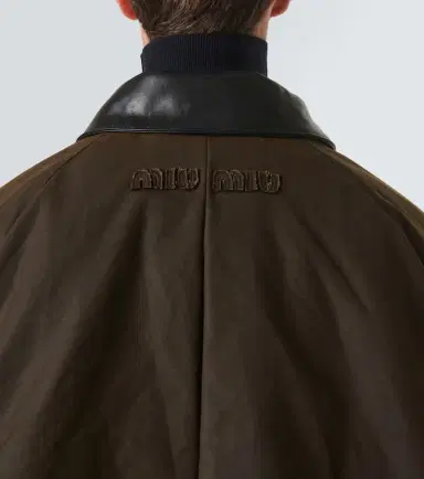 Miu Miu Leather-trimmed cotton canvas blouson | Thumbnail 3 Miu Miu Leather-trimmed cotton canvas blouson | Thumbnail 3