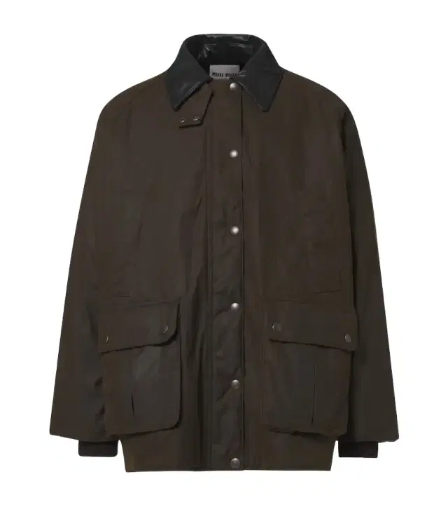 Leather-trimmed cotton canvas blouson